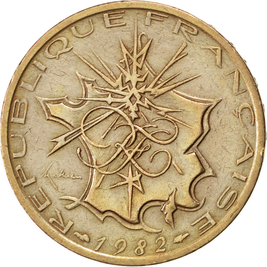 FRANCE, Mathieu, 10 Francs, 1982, KM #940, EF(40-45), Nickel-Brass, 26, Gadoury.