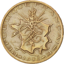 FRANCE, Mathieu, 10 Francs, 1982, KM #940, EF(40-45), Nickel-Brass, 26, Gadoury.