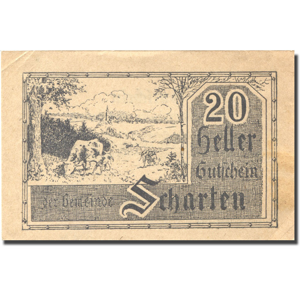 Banknote, Austria, Scharten, 20 Heller, champs, 1920 EF(40-45) Mehl:FS 955a