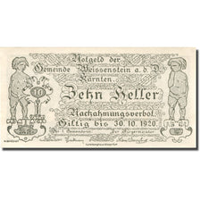 Banknote Austria Weissenstein, 10 Heller, personnage, 1920 UNC(63) Mehl:FS 1159a