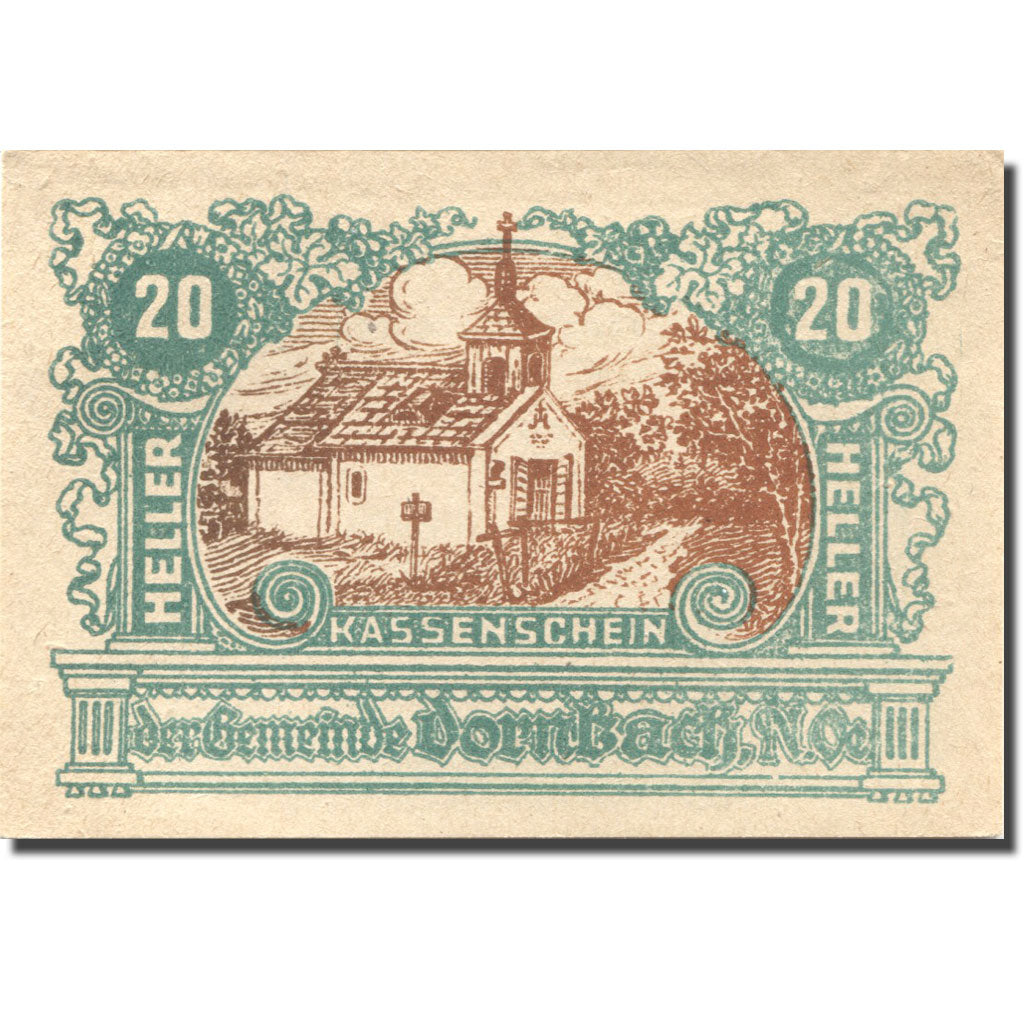 Banknote, Austria, Dornbach, 20 Heller, Eglise, UNC(63), Mehl:FS 132c