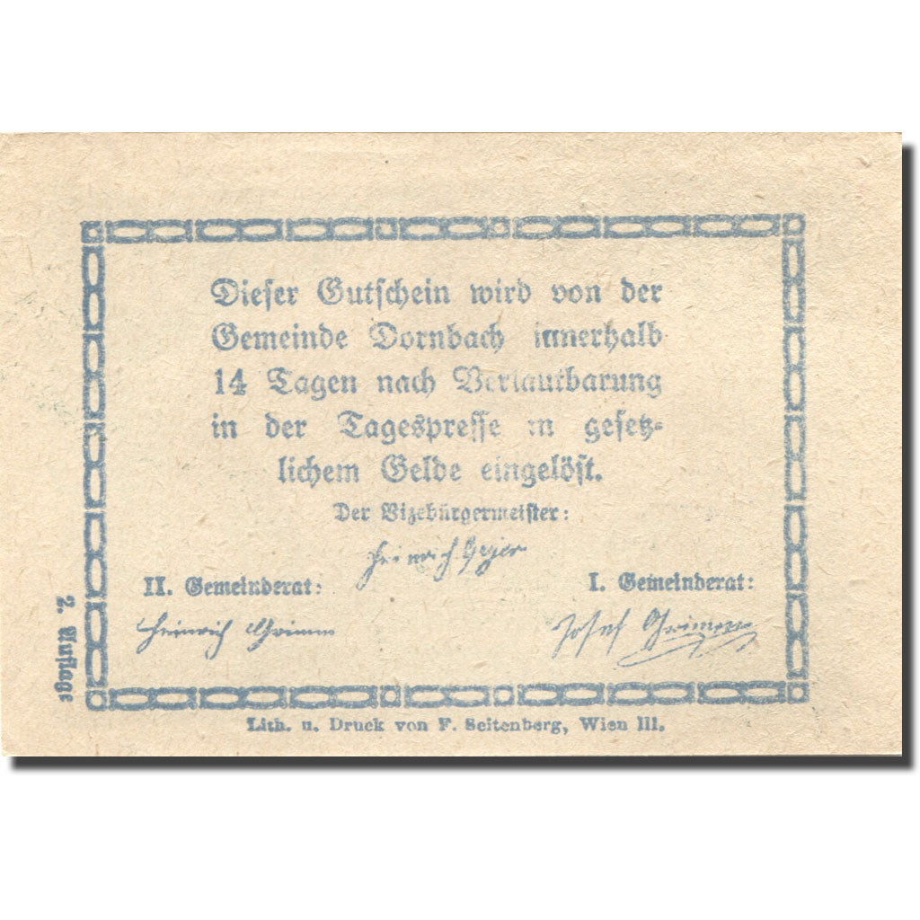 Banknote, Austria, Dornbach, 20 Heller, Eglise, UNC(63), Mehl:FS 132c