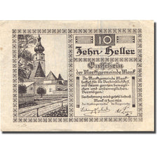 Banknote, Austria, Mank, 10 Heller, Eglise 1920-12-15, UNC(63), Mehl:FS 576b