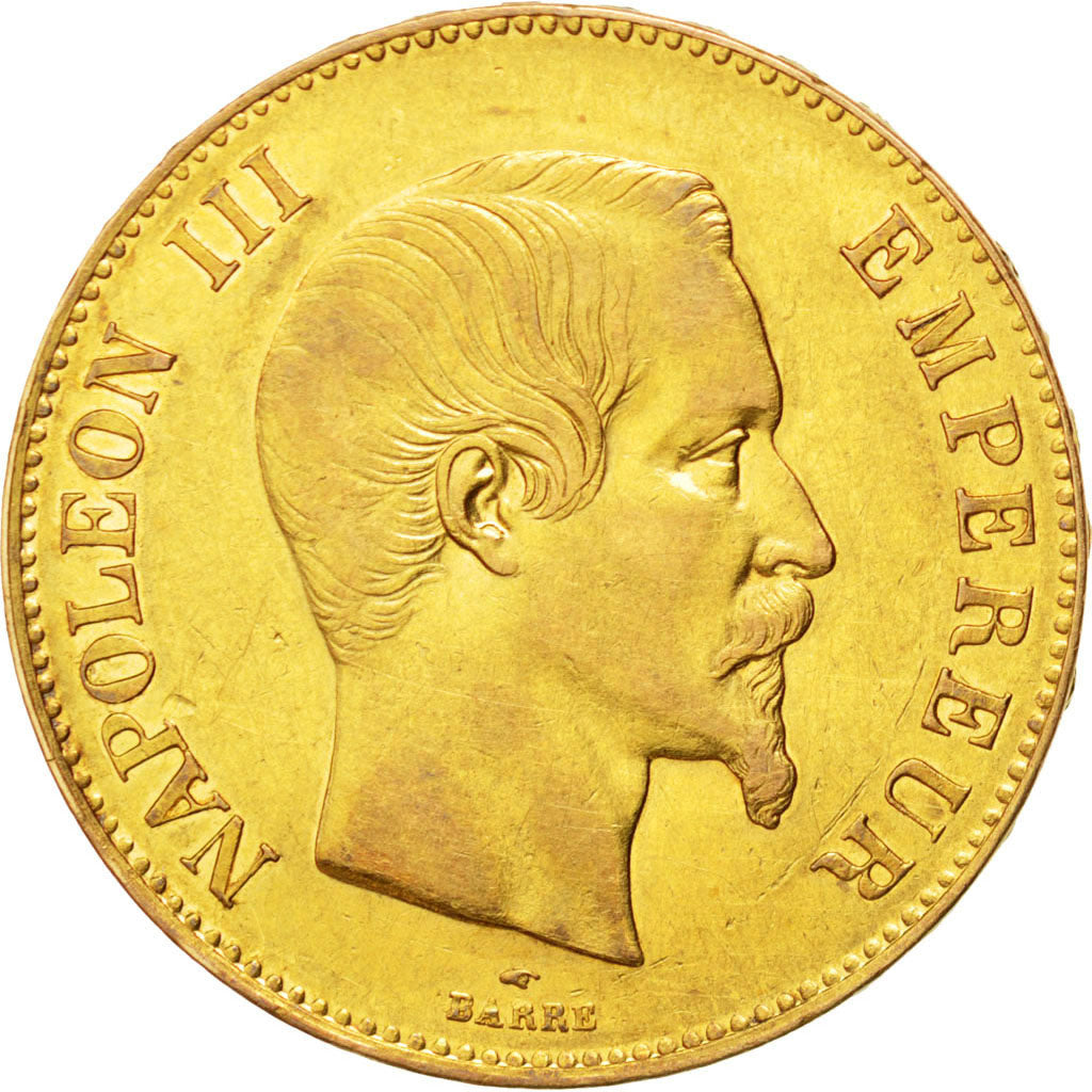 FRANCE, Napoléon III, 100 Francs, 1858, Paris, KM #786.1, EF(40-45), Gold, G...