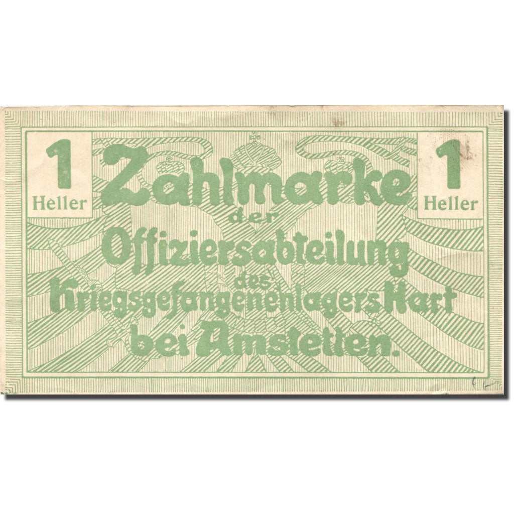 Banknote, Austria, Amstetten, 1 Heller, face value EF(40-45) green Mehl:FS 998