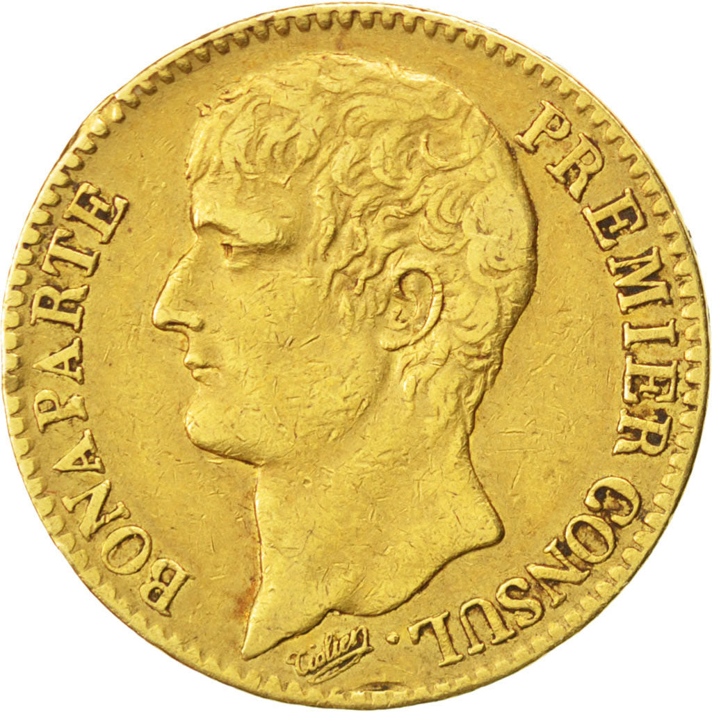 FRANCE, Napoléon I, 40 Francs, 1803, Paris, KM #652, EF(40-45), Gold, Gadoury #.