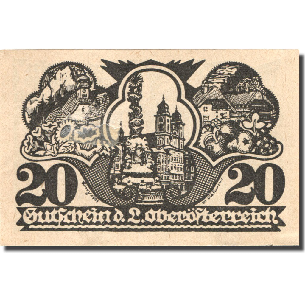 Banknote, Austria, Oberösterreich, 20 Heller, château, EF(40-45), Mehl:FS 692V