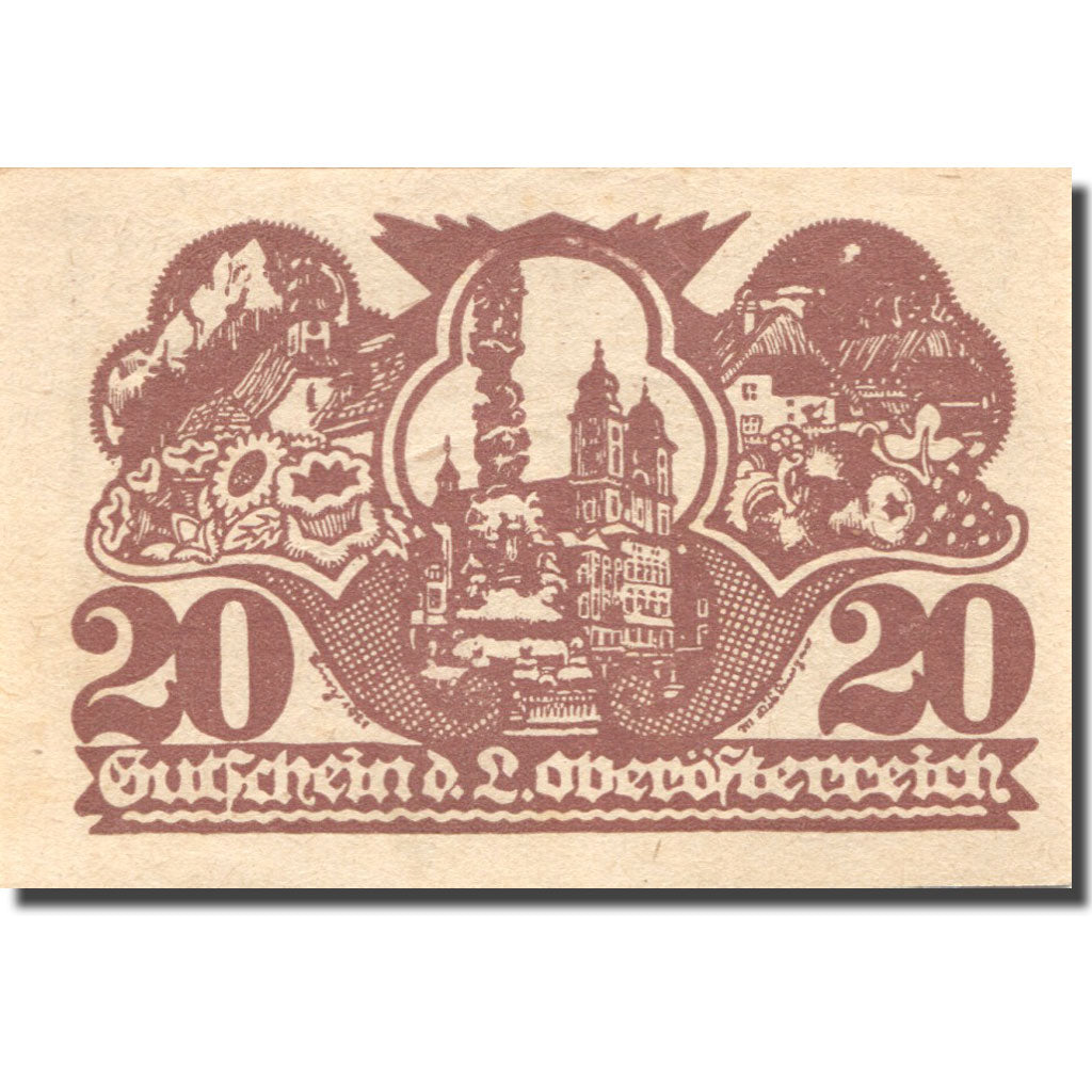 Banknote, Austria, Oberösterreich, 20 Heller, château, UNC(60-62), Mehl:FS 692V