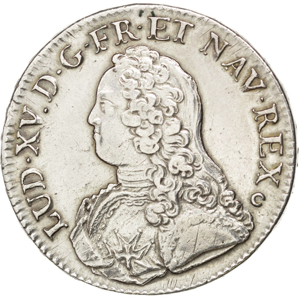FRANCE, Écu aux branches d'olivier, ECU, 1727, Tours, KM #486.7, EF(40-45), ...