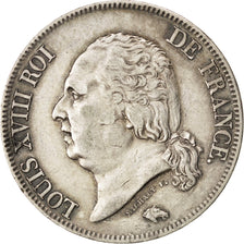 FRANCE, Louis XVIII, 5 Francs, 1824, Marseille, KM #711.10, EF(40-45), Silver,..