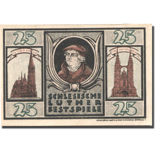 Billet, Allemagne, Breslau, 25 Pfennig, Eglise, 1921, 1921-07-15, SPL Mehl:186.1