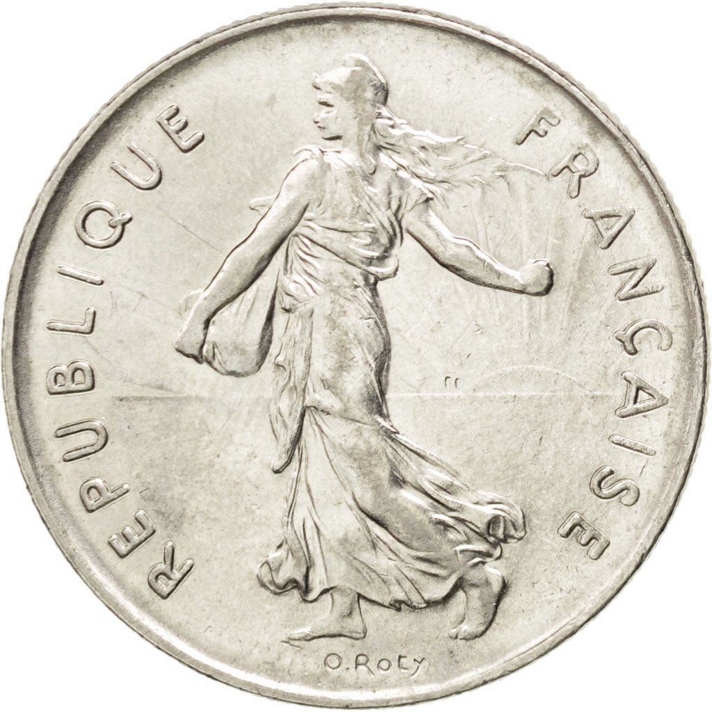 FRANCE, Semeuse, 5 Francs, 1974, Paris, KM #926a.1, MS(60-62), Nickel Clad...