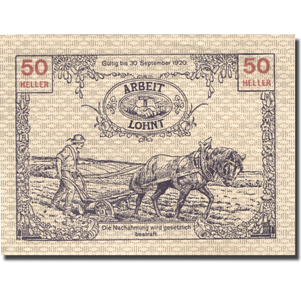 Banconote, Austria, Tausendblum, 50 Heller 1920-09-30, SPL Mehl:FS 1060