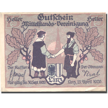 Banknote, Austria, Linz, 75 Heller, personnage, 1920 UNC(63) Mehl:FS 550a