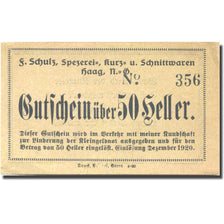 Billet, Autriche, Haag, 50 Heller, valeur faciale, 1920, SPL, Mehl:FS 320