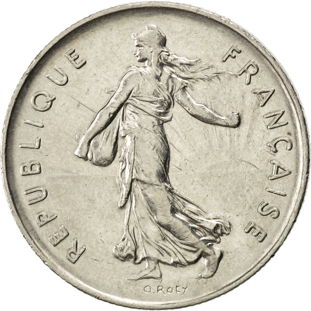 Francia, Semeuse, 5 Francs, 1984, BB, Nichel placcato rame-nichel, KM:926a.1,...
