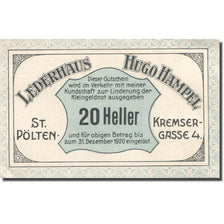 Banknote, Austria, St Pölten, 20 Heller, Armurerie 1, 1920 UNC(63) Mehl:FS 933