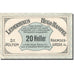 Banknote, Austria, St Pölten, 20 Heller, Armurerie 1, 1920 UNC(63) Mehl:FS 933