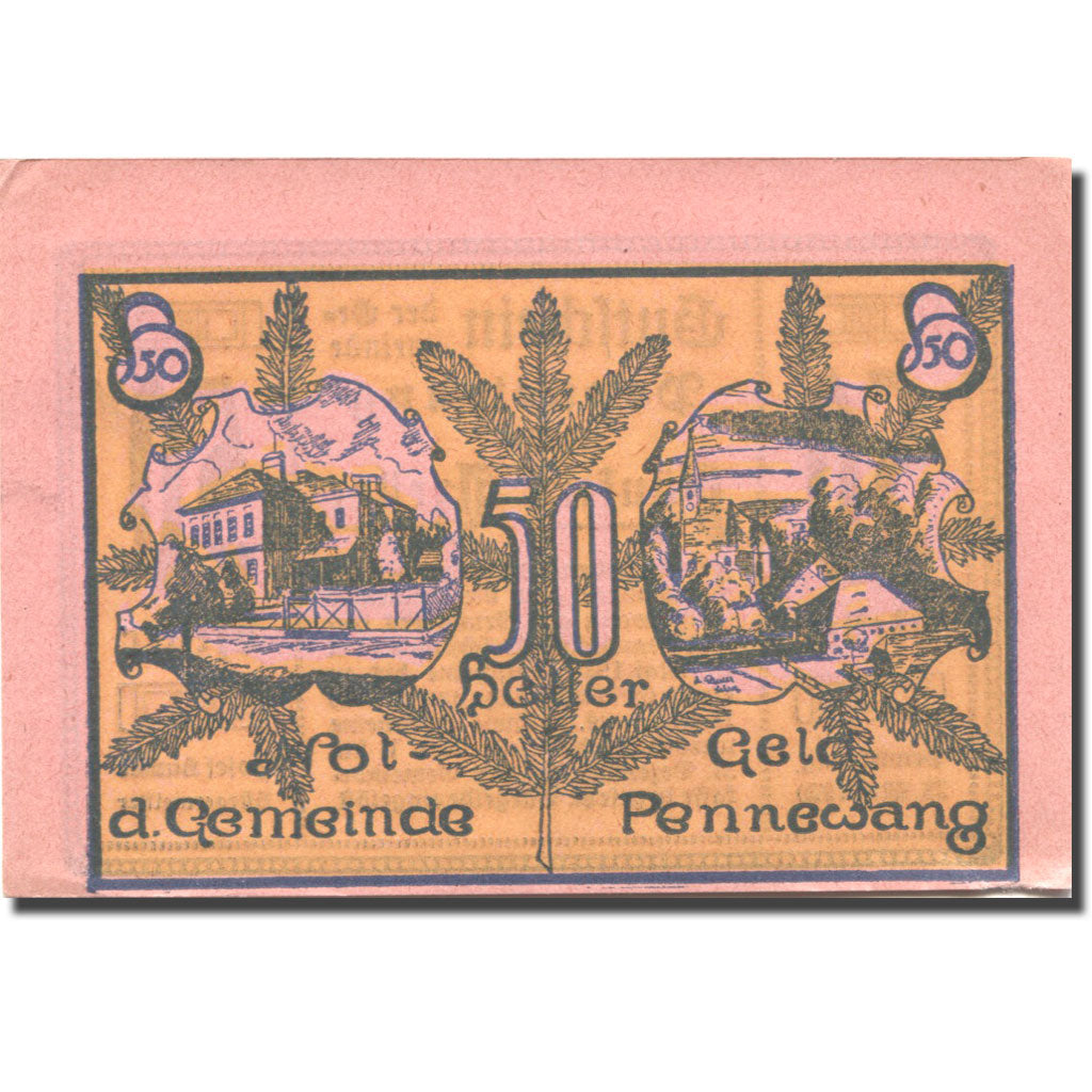 Billet Autriche Pennewang 50Heller, Eglise 1, 1920-05-23, SPL rose Mehl:FS 727b