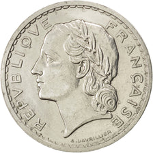 FRANCE, Lavrillier, 5 Francs, 1937, Paris, KM #888, EF(40-45), Nickel, 31,...