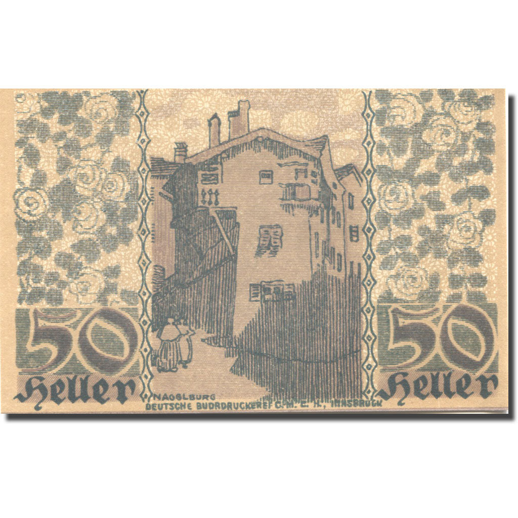 Banknote, Austria, Hall, 50 Heller, rue, 1920, 1920-10-31, UNC(63), Mehl:FS 343a