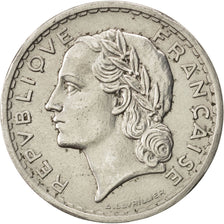 FRANCE, Lavrillier, 5 Francs, 1938, Paris, KM #888, VF(30-35), Nickel, 31,...