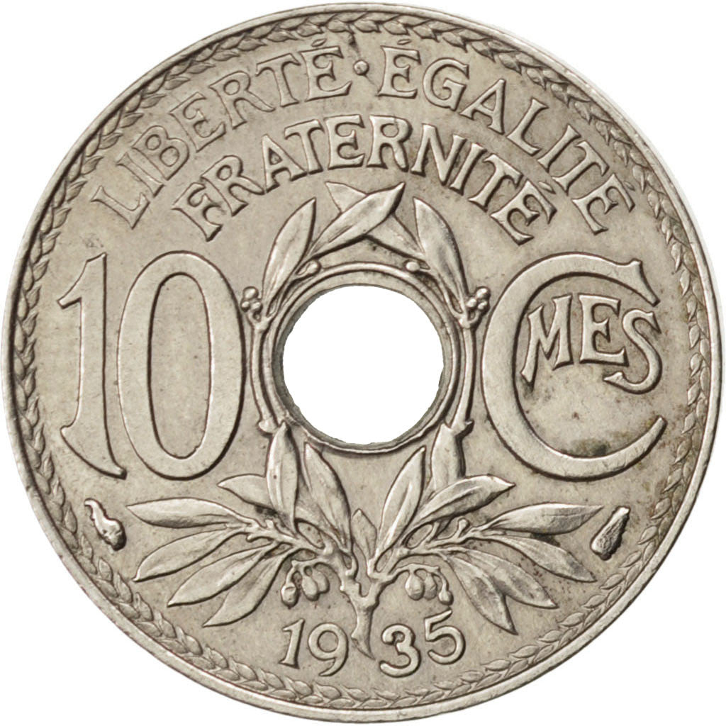 Coin, France, Lindauer, 10 Centimes, 1935, AU(55-58), Copper-nickel, KM:866a