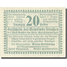 Banknote, Austria, Strassen, 20 Heller, valeur faciale, 1920 UNC(63) Mehl:FS 73