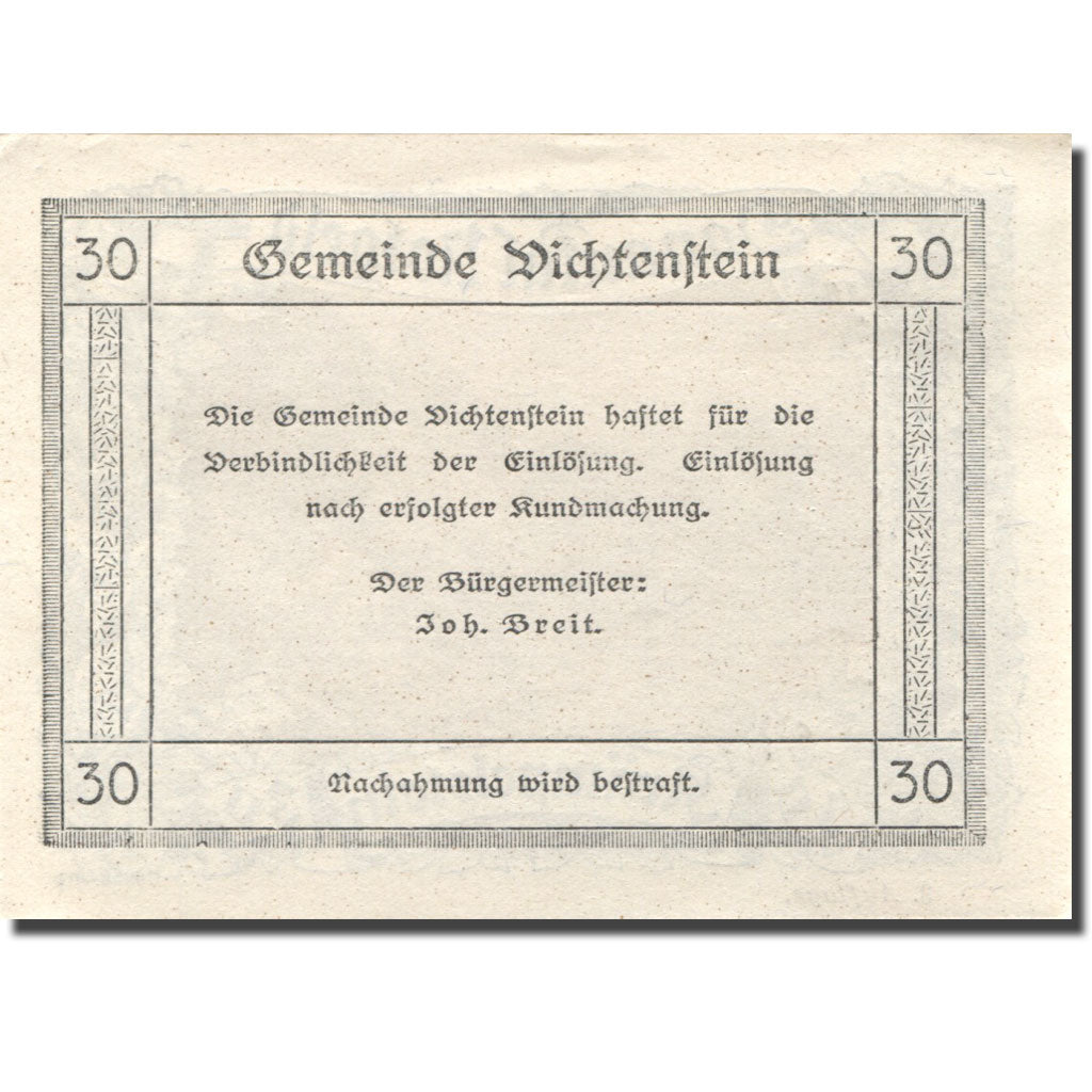 Banknote, Austria, Krämpelstein, 30 Heller, lac 1, UNC(63) blue Mehl:FS 127h