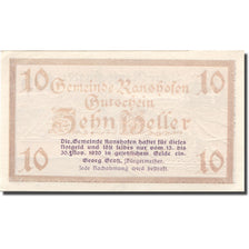 Banknote, Austria, Ranshofen, 10 Heller château, 1920 lila UNC(63) Mehl:FS 819Bb