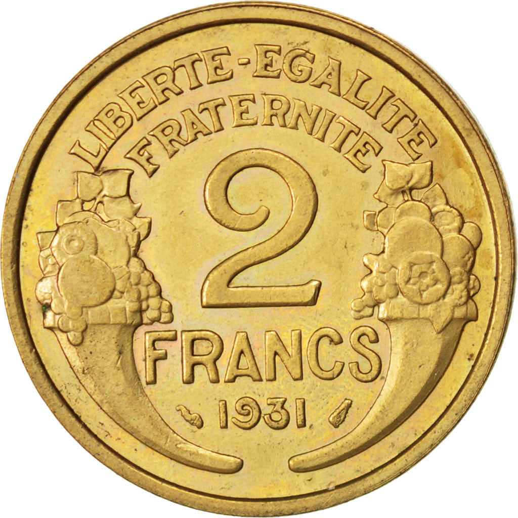 Coin, France, Morlon, 2 Francs, 1931, AU(55-58), Aluminum-Bronze, KM:886