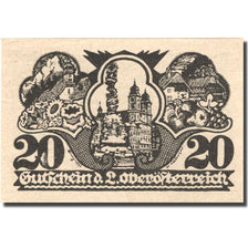 Billete, Austria, Linz, 20 Heller, château, SC, Mehl:FS 443
