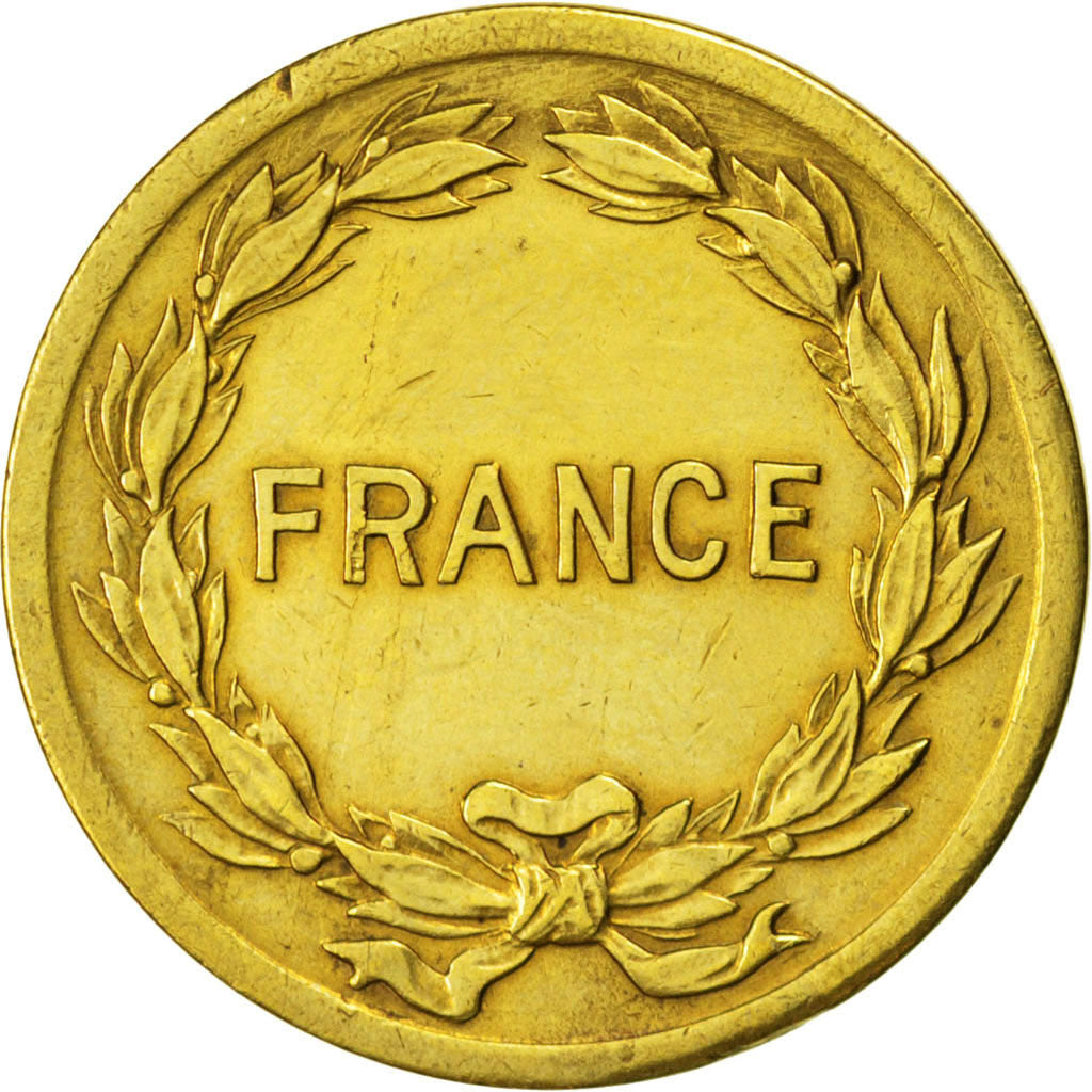 FRANCE, France Libre, 2 Francs, 1944, Philadelphia, KM #905, VF(30-35), Brass,..