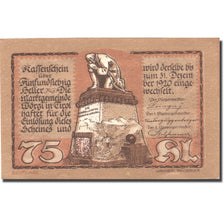 Banknote, Austria, Wörgl, 75 Heller, montagne, 1920 UNC(63) Mehl:FS 1252a