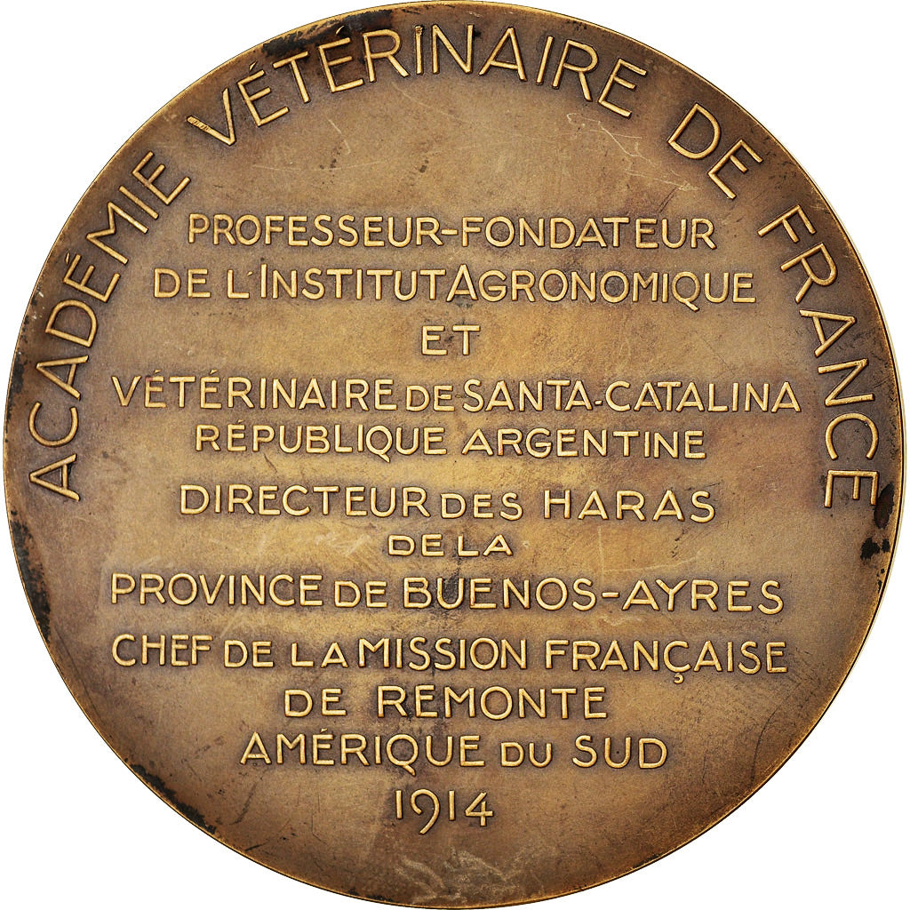 Francia, medalla, Professeur Victor Even, Vétérinaire en Argentine, Medicine