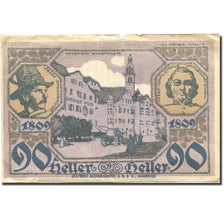 Banknote, Austria, Hall, 90 Heller, rue, 1920 VF(20-25), Mehl:FS 343a