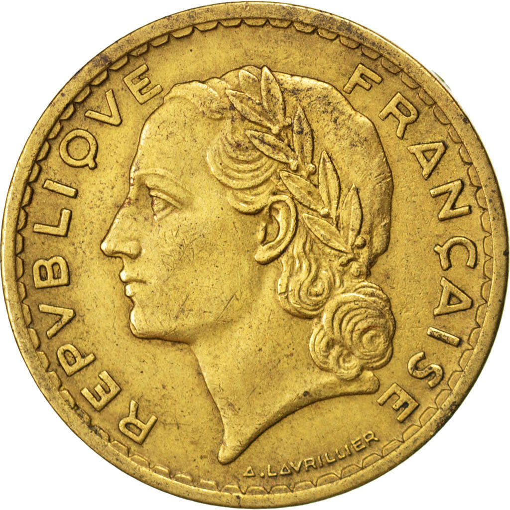 Francia, Lavrillier, 5 Francs, 1939, BB, Alluminio-bronzo, KM:888a.1