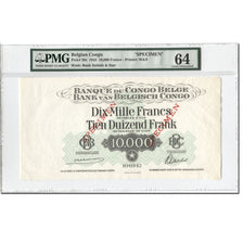 Nota, Congo Belga, 10,000 Francs, 1942, 1942-03-10, Espécime, KM:20, avaliada
