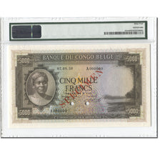 Nota, Congo Belga, 5000 Francs, 1950, 1950-08-07, Espécime, KM:19As, avaliada