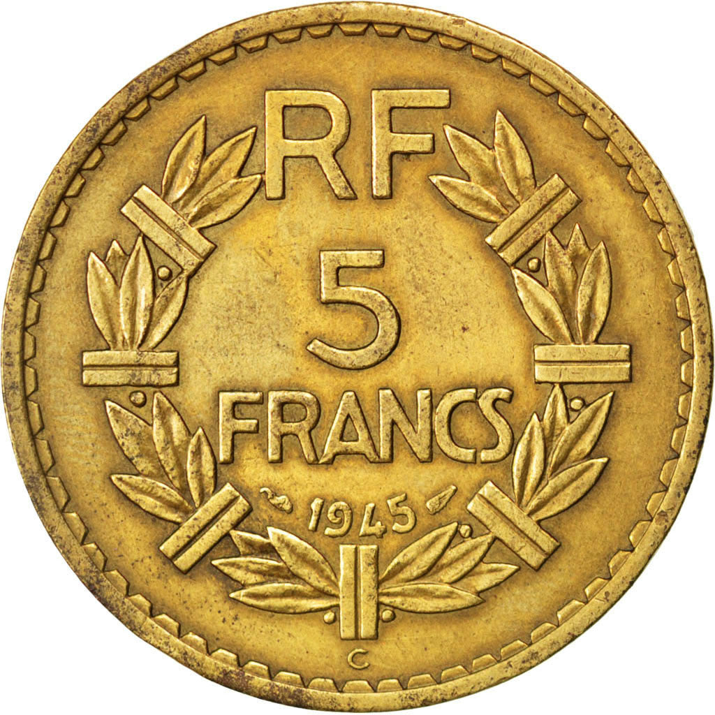 Gouvernement Provisoire, 5 Francs Lavrillier 1945 C, KM 888a.3
