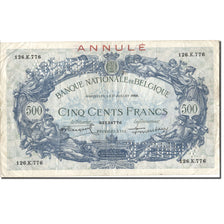 Banknot, Belgia, 500 Francs, 1925, 1925-07-27, ANNULÉ, KM:72b, VF(30-35)