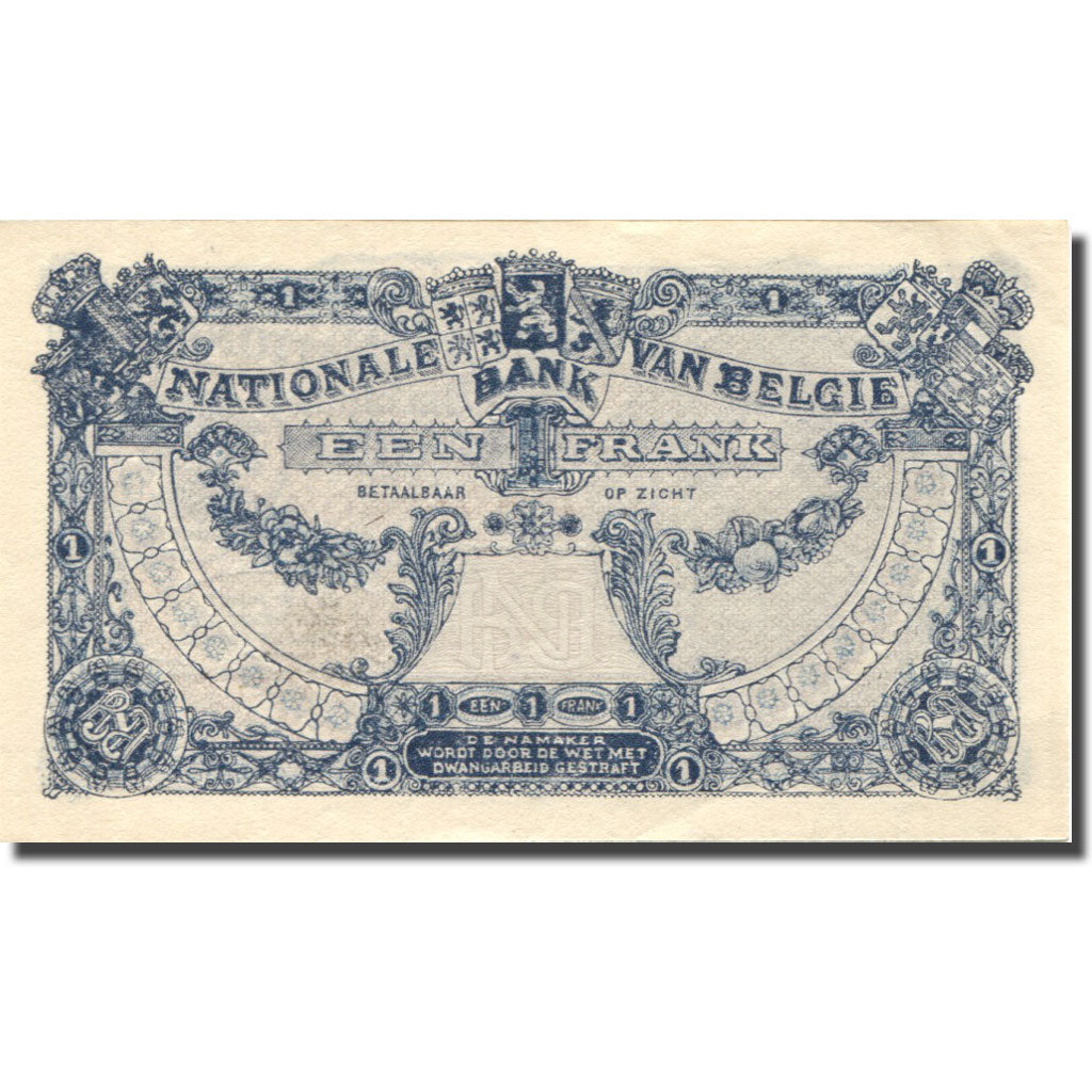Banknote, Belgium, 1 Franc, 1920, 1920-10-08, KM:92, UNC(65-70)