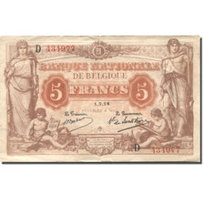 Banknote, Belgium, 5 Francs, 1914, 1914-07-01, KM:74a, EF(40-45)
