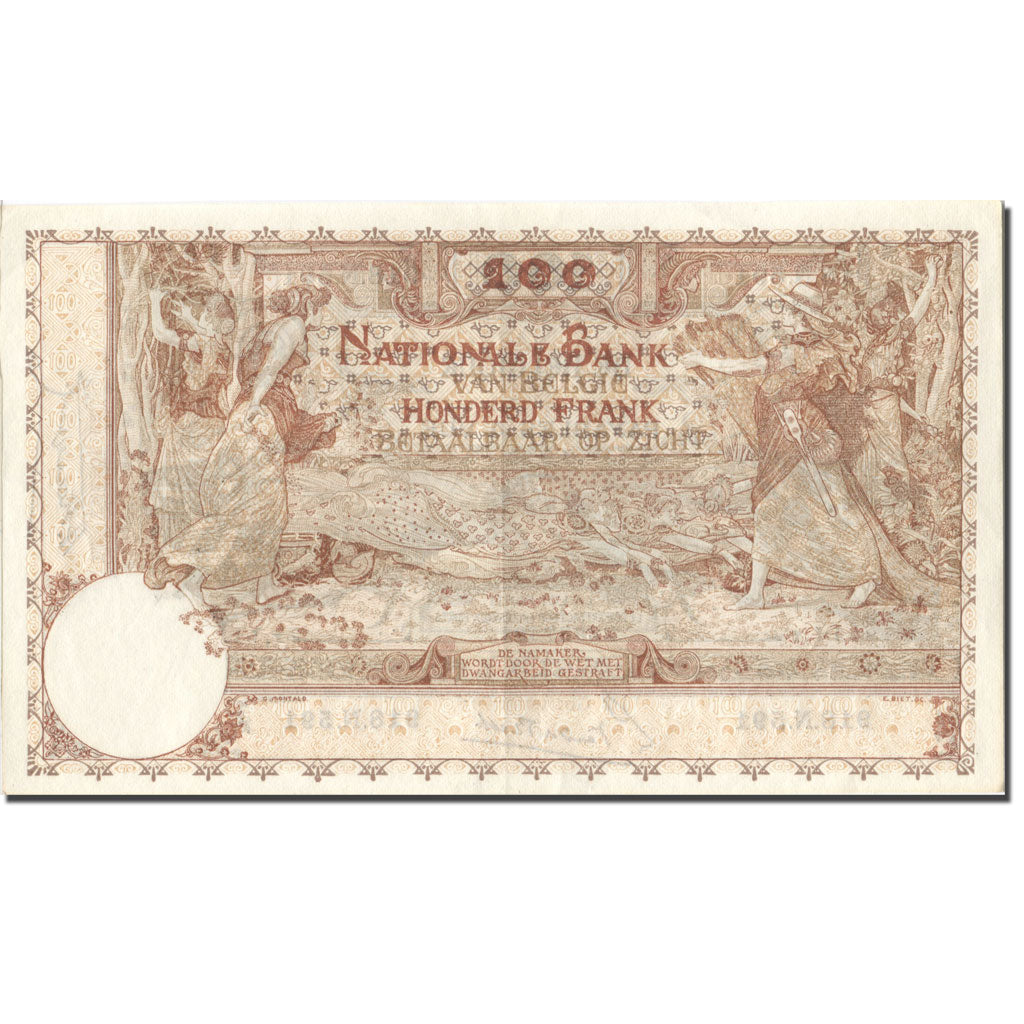 Banknote, Belgium, 100 Francs, 1920, 1920-02-09, KM:78, UNC(63)