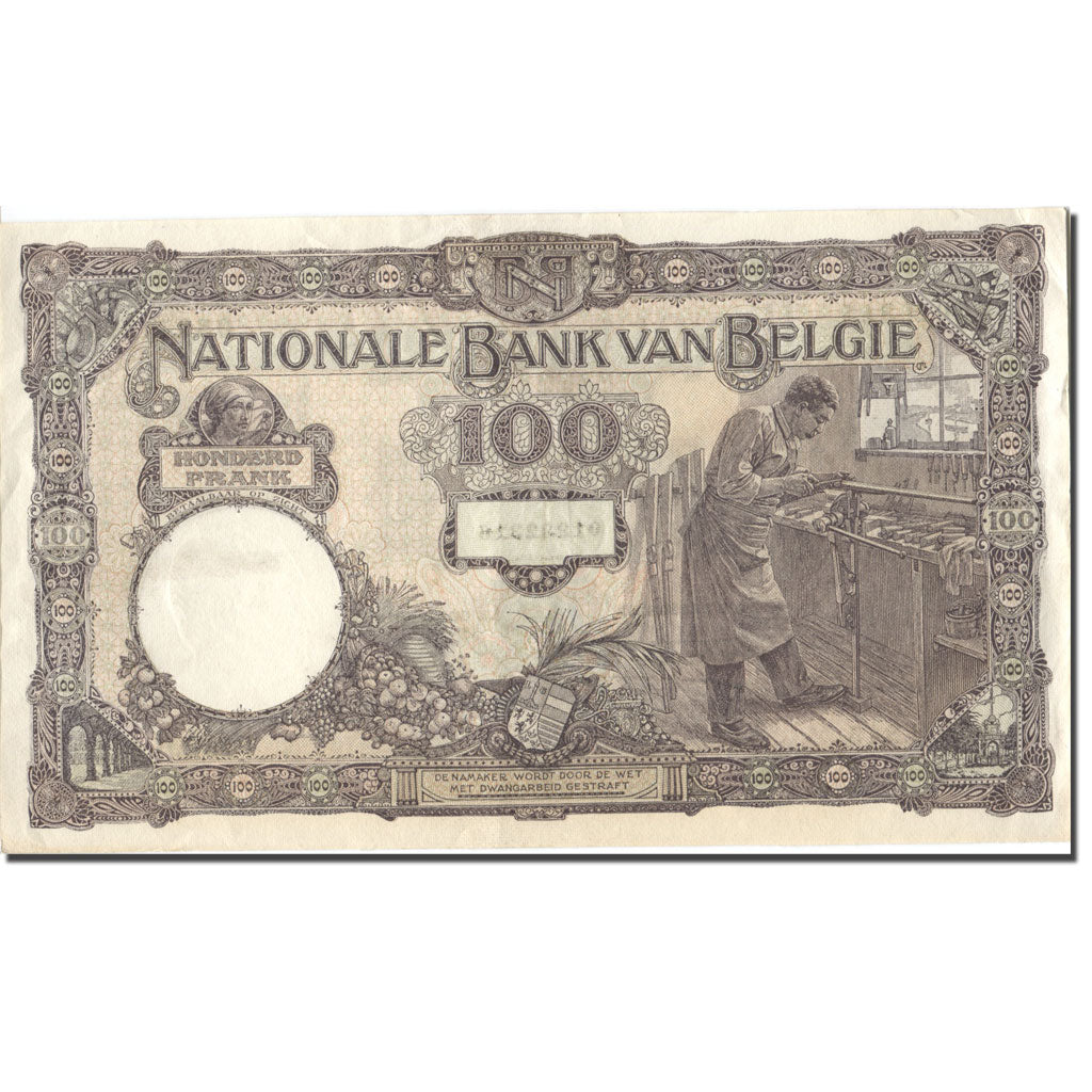 Banknote, Belgium, 100 Francs, 1921, 1921-04-11, KM:95, AU(55-58)
