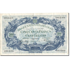 Billet, Belgique, 500 Francs-100 Belgas, 1942, 1942-10-06, KM:109, TTB