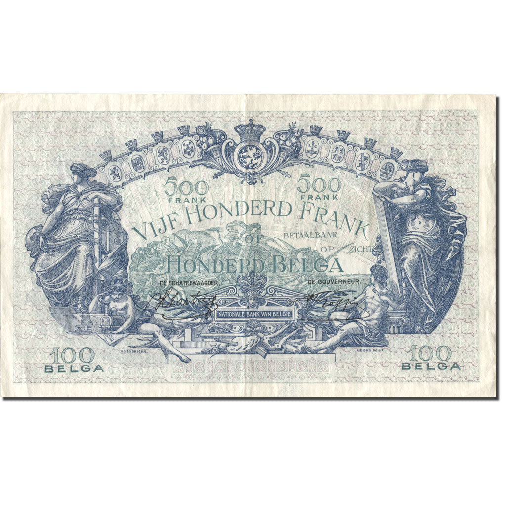 Billet, Belgique, 500 Francs-100 Belgas, 1942, 1942-10-06, KM:109, TTB
