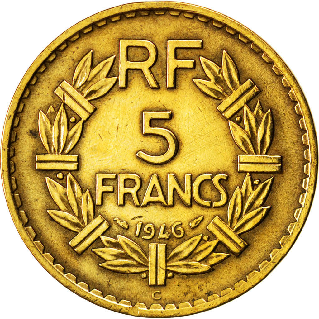 FRANCE, Lavrillier, 5 Francs, 1946, Castelsarrasin, KM #888a.3, VF(20-25),...