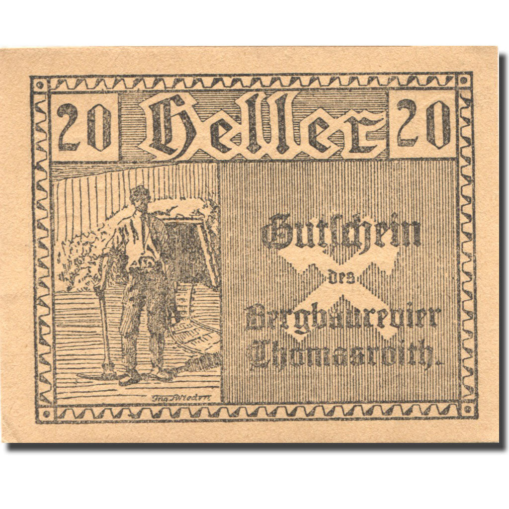 Banknote, Austria, Thomasroith, 20 Heller, Mineur, 1920 UNC(60-62) Mehl:FS 843