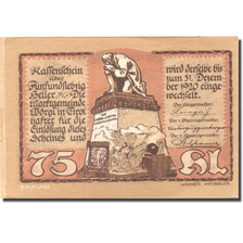 Banknote, Austria, Wörgl, 75 Heller, montagne, 1920 UNC(63) Mehl:FS 1252a